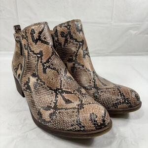 Lucky Brand Basel Snake Python Ankle Boots Booties size 9.5